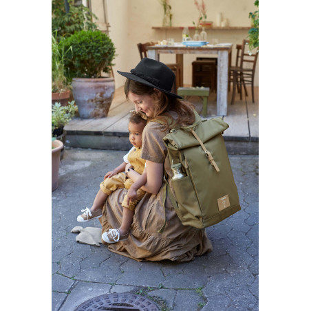 Sac à dos à langer Rolltop LASSIG Olive