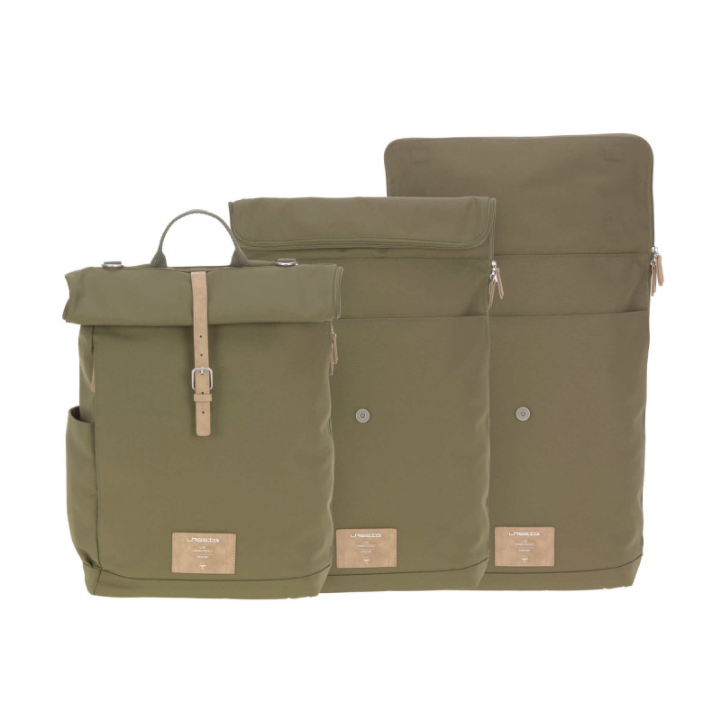Sac à dos à langer Rolltop LASSIG Olive