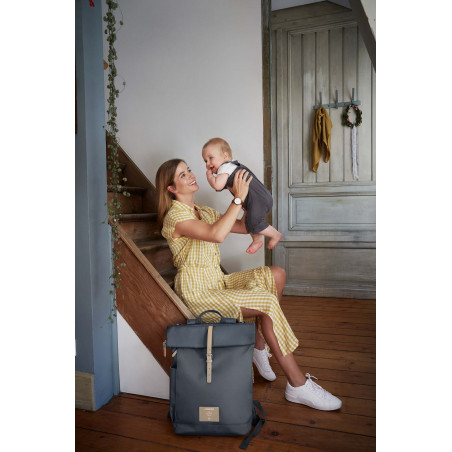 Sac à dos à langer Rolltop LASSIG Anthracite