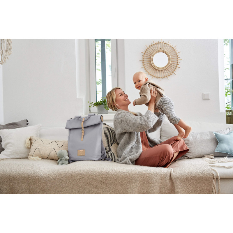 Sac à dos à langer Rolltop LASSIG Gris