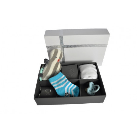 Cadre d'empreintes 3D + Boite à trésors DOOKY Blanc