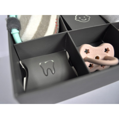 Cadre d'empreintes double + Boite à trésors DOOKY Blanc