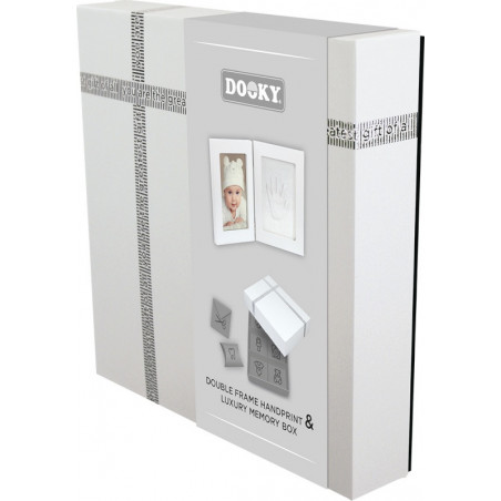 Cadre d'empreintes double + Boite à trésors DOOKY Blanc