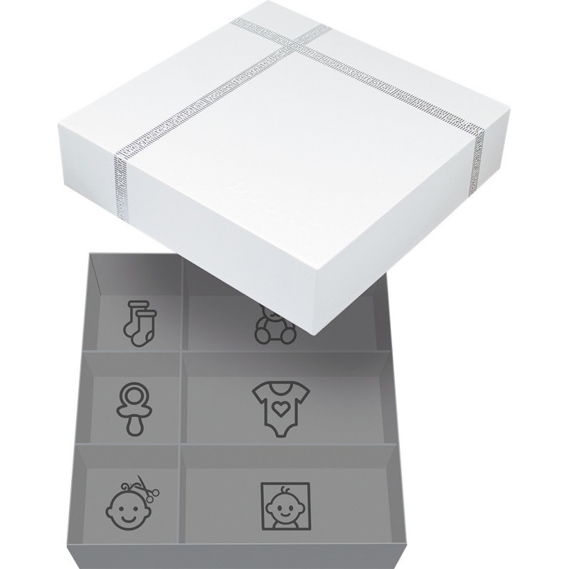 Empreinte médaillon + Boite à trésors DOOKY Blanc