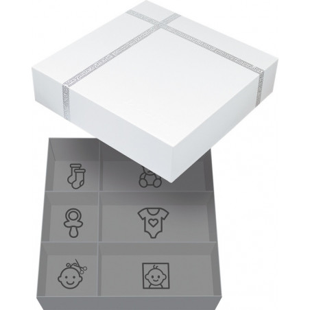 Empreinte médaillon + Boite à trésors DOOKY Blanc