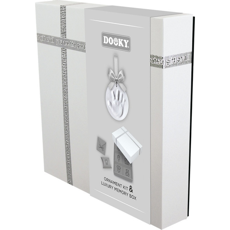 Empreinte médaillon + Boite à trésors DOOKY Blanc