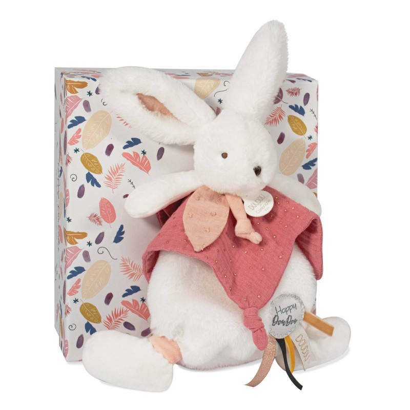 Doudou-lapin plat Happy Boho DOUDOU ET COMPAGNIE Terracotta