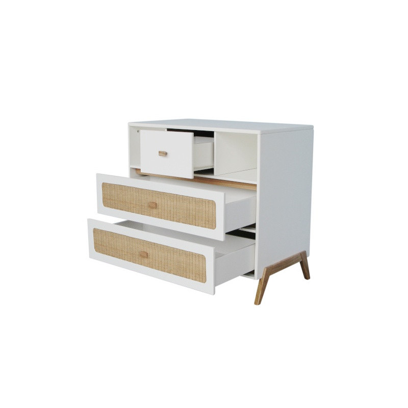 Commode tressage rotin THEO Marélia Neige
