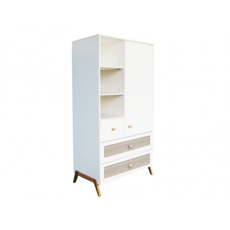 Armoire tressage rotin THEO Marélia Neige