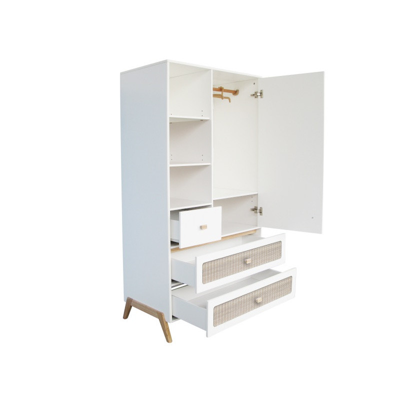 Armoire tressage rotin THEO Marélia Neige