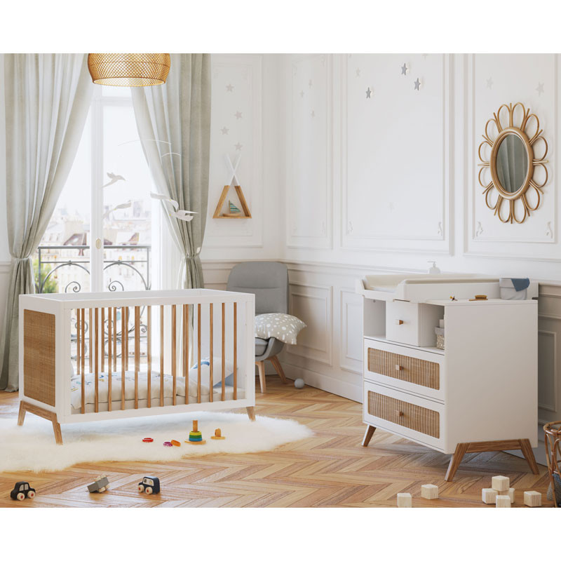 Chambre duo Marelia avec lit 60x120 THEO Neige