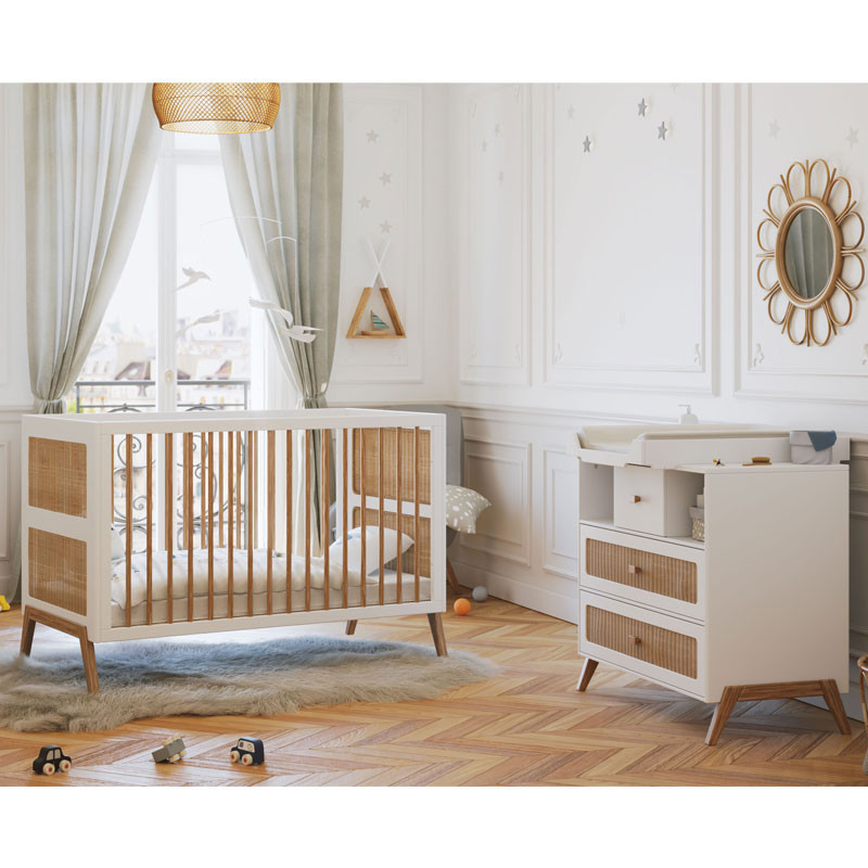 Chambre duo Marelia avec lit 70x140 THEO Neige
