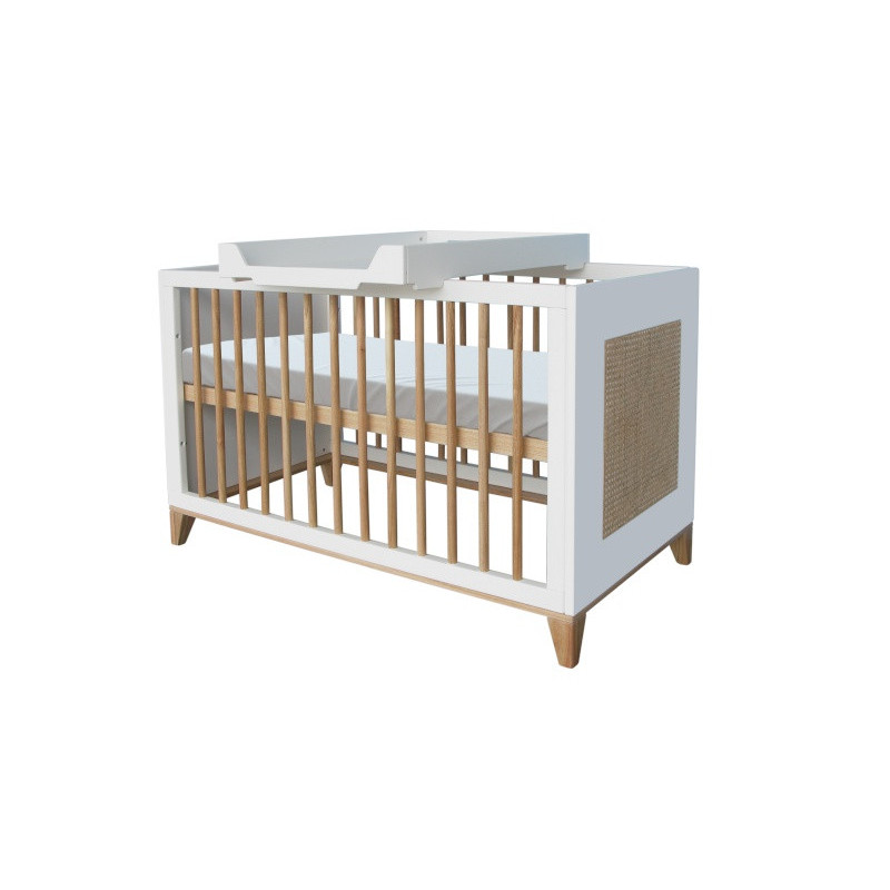 Lit cannage rotin 60x120 THEO Nami Neige