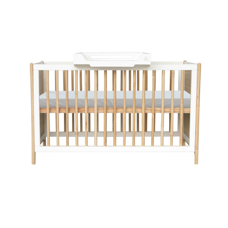 Lit 60x120 canne/tressage rotin Oceania THEO Neige