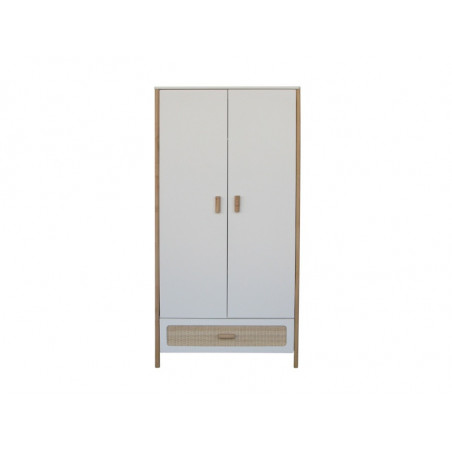 Armoire canne/tressage rotin Océania THEO Neige