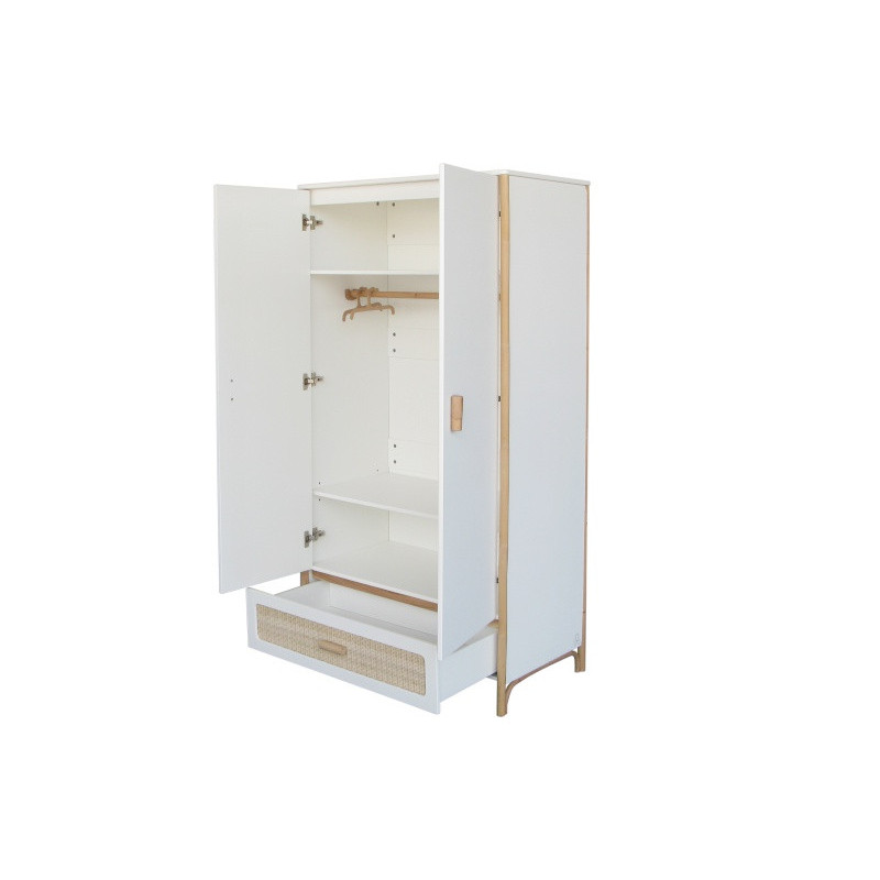 Armoire canne/tressage rotin Océania THEO Neige