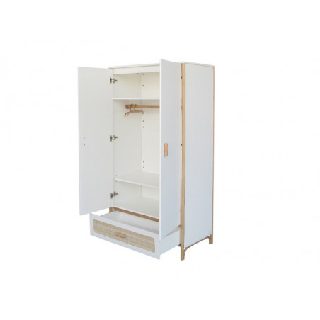 Armoire canne/tressage rotin Océania THEO Neige