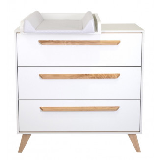 Commode + plan à langer IKID Lazio blanc