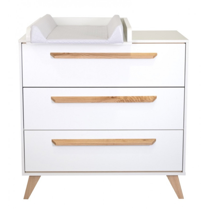 Commode + plan à langer IKID Lazio blanc
