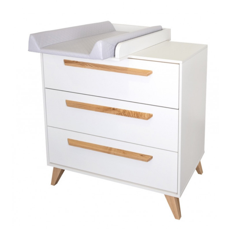 Commode + plan à langer IKID Lazio blanc