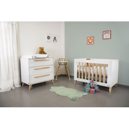Commode + plan à langer IKID Lazio blanc