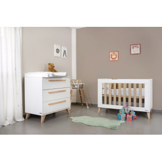 Chambre duo avec lit 70x140 IKID Lazio blanc