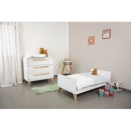 Chambre duo avec lit 70x140 IKID Lazio blanc