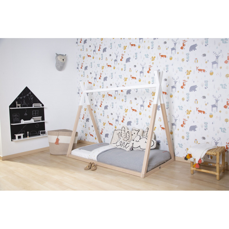 Lit Tipi 70x140 CHILDHOME Nature/Blanc