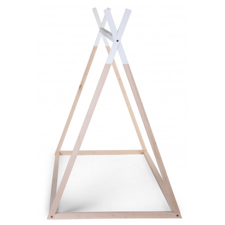 Lit Tipi 90x200 CHILDHOME Blanc/naturel