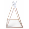Lit Tipi 90x200 CHILDHOME Blanc/naturel