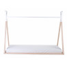 Lit Tipi 90x200 CHILDHOME Blanc/naturel