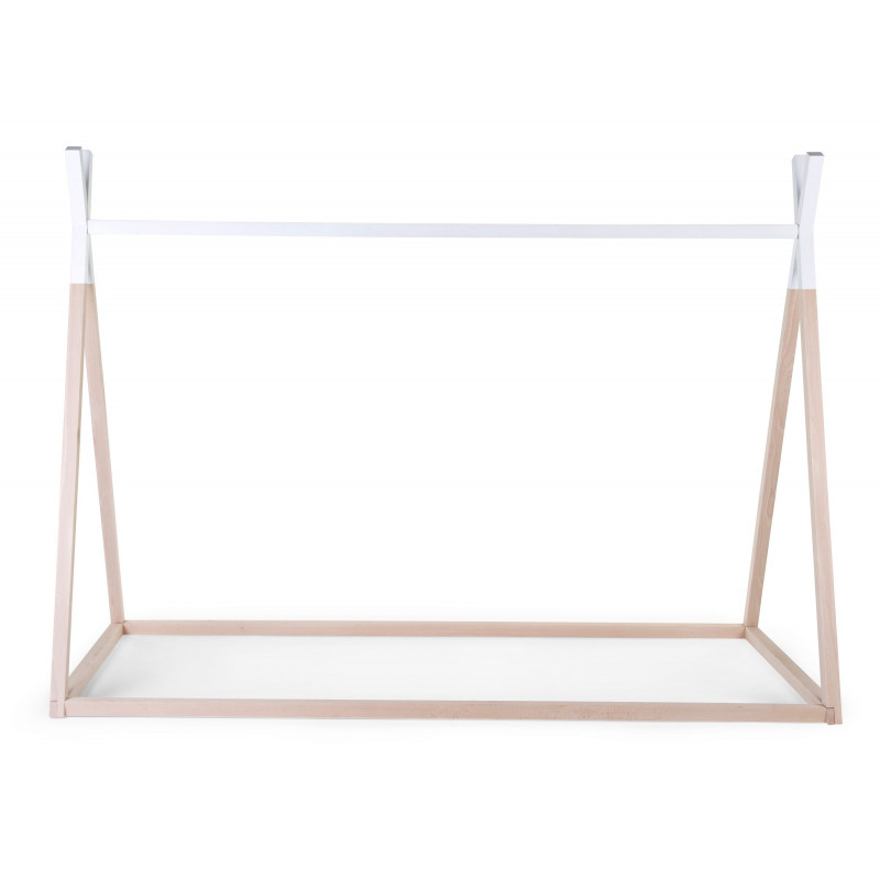 Lit Tipi 90x200 CHILDHOME Blanc/naturel