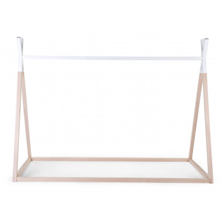 Lit Tipi 90x200 CHILDHOME Blanc/naturel