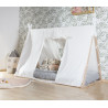 Lit Tipi 90x200 CHILDHOME Blanc/naturel