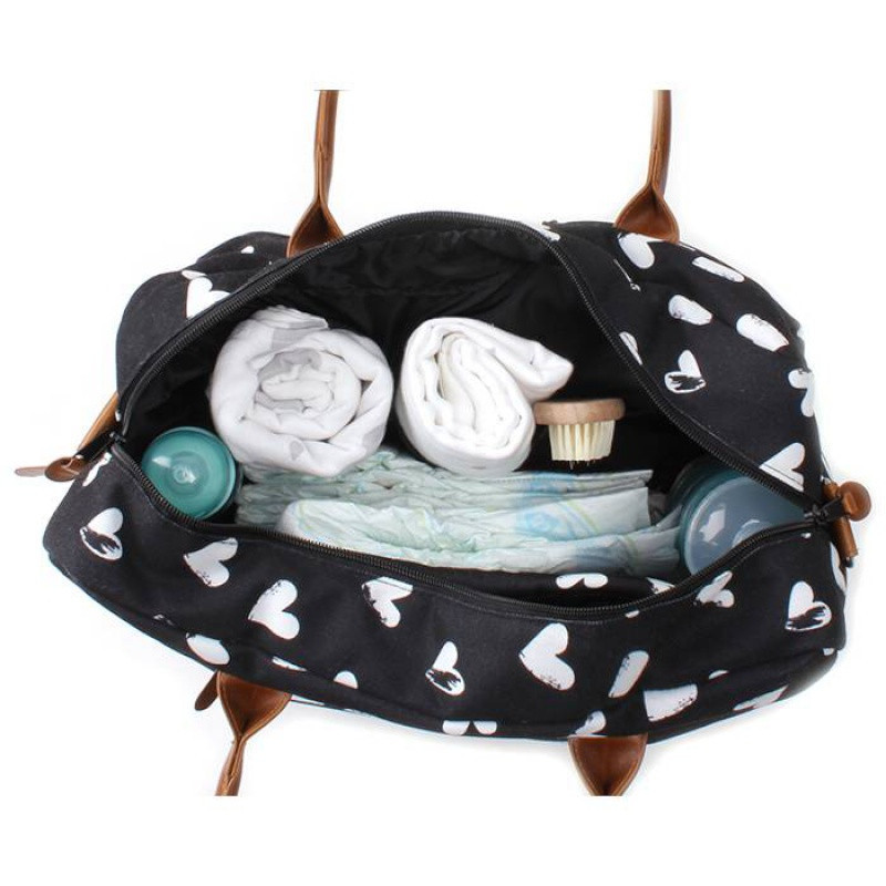 Sac à langer Black & White KIDZROOM Cœur