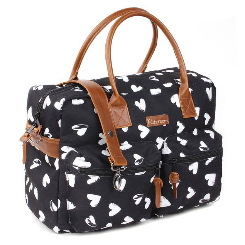 Sac à langer Black & White KIDZROOM Cœur
