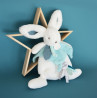 Doudou-lapin plat Happy Pop DOUDOU ET COMPAGNIE Bleu paon