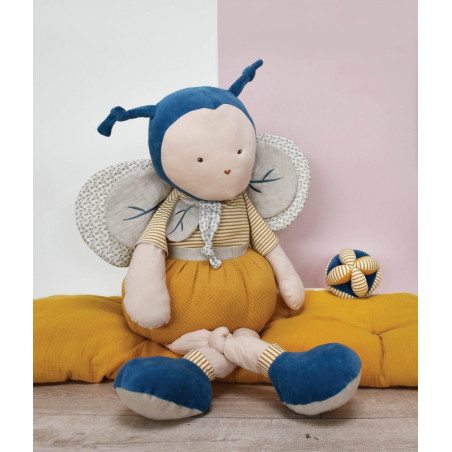Peluche géante 90cm Pollen l'abeille bio DOUDOU ET COMPAGNIE