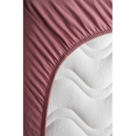 Drap-housse 60x120 en coton bio KADOLIS Bois de rose