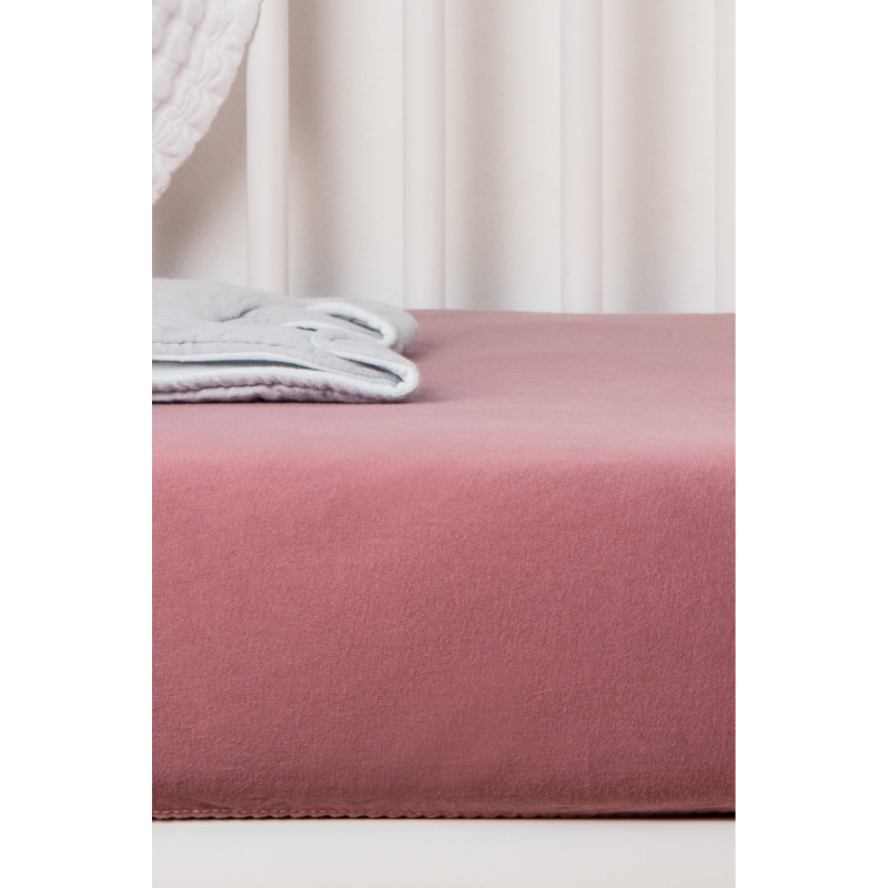 Drap-housse 60x120 en coton bio KADOLIS Bois de rose