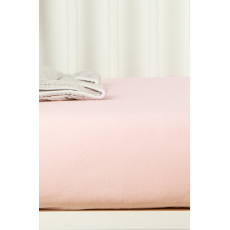 Drap-housse 60x120 en coton bio KADOLIS Rose