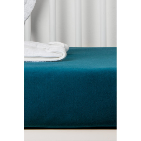 Drap-housse 60x120 en coton bio KADOLIS Bleu nuit