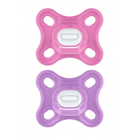 Lot de 2 sucettes Comfort silicone 0m+ MAM Rose