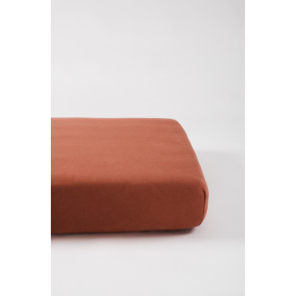 Drap-housse 70x140 en coton bio KADOLIS Terracotta