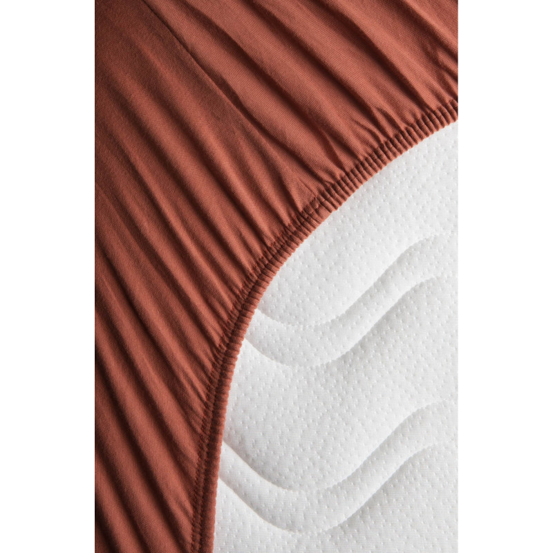 Drap-housse 70x140 en coton bio KADOLIS Terracotta