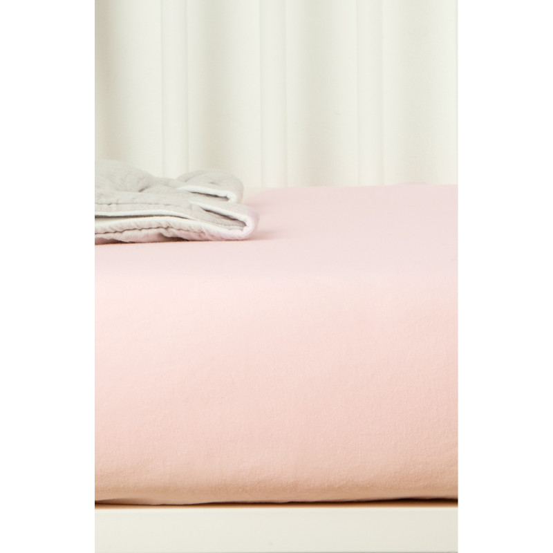 Drap-housse 70x140 en coton bio KADOLIS Rose Nude