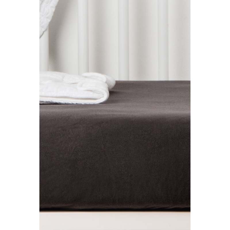 Drap-housse 70x140 en coton bio KADOLIS Gris carbone