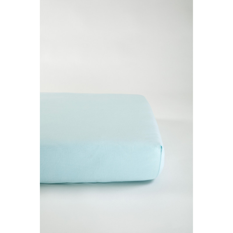 Drap-housse 70x140 en coton bio KADOLIS Bleu céladon