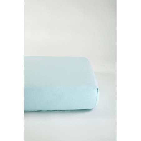 Drap-housse 70x140 en coton bio KADOLIS Bleu céladon