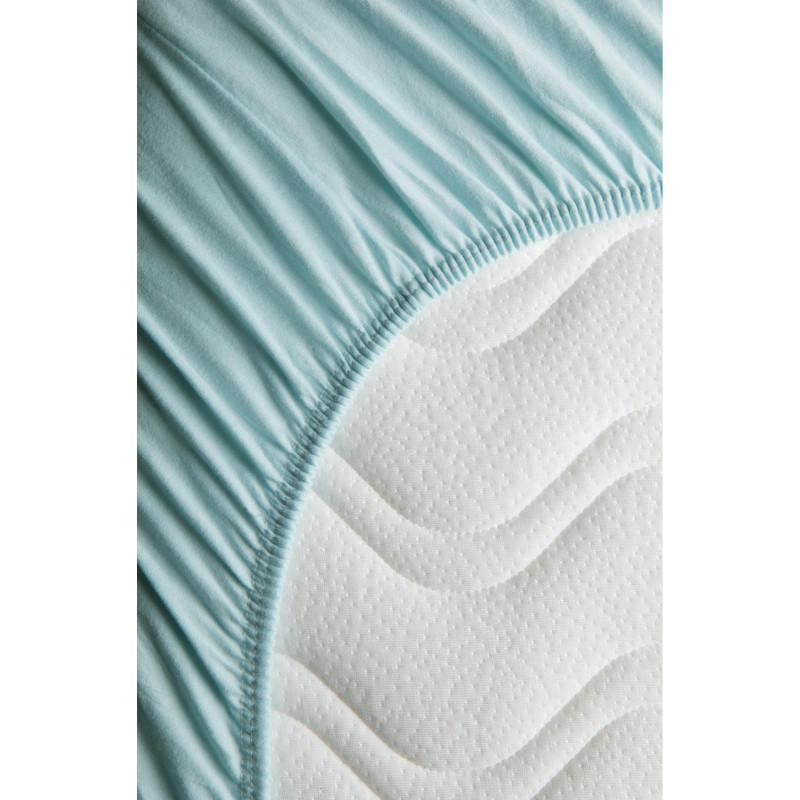 Drap-housse 70x140 en coton bio KADOLIS Bleu céladon